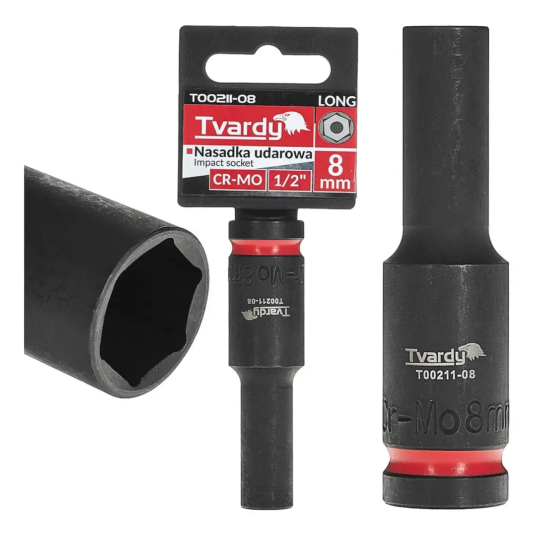 Deep impact socket 1/2" 6PT 8mm CR-MO