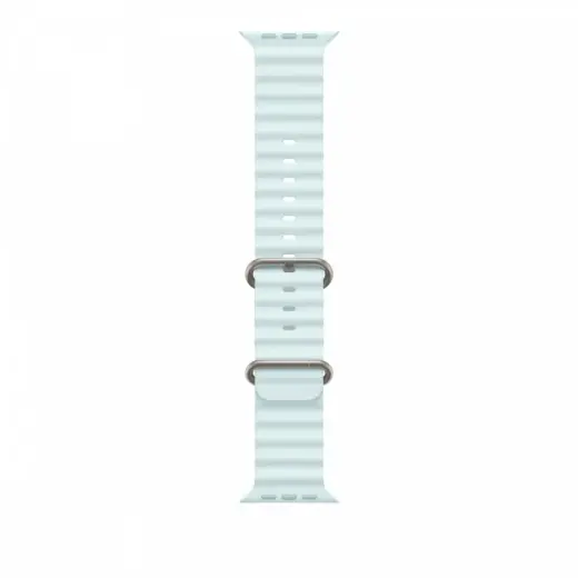Ice Blue Ocean Band 49 mm - Natural Titanium Finish