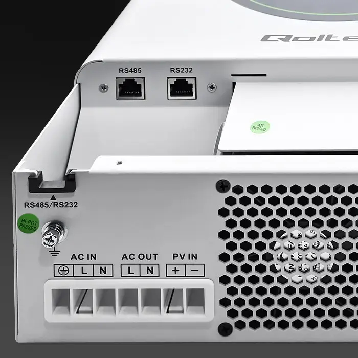 Qoltec Hybrid Solar Inverter Off-Grid 3500W | 100A | 24V| MPPT | BMS |  AGM GEL LiFePO4 | Wi-Fi option | Sinus | Power factor 1.0