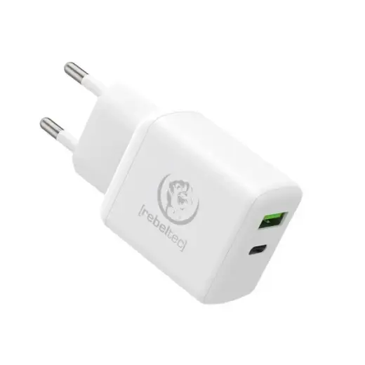 Mains charger two ports USB-C + USB-A H200 TURBO QC3.0 + PD20W
