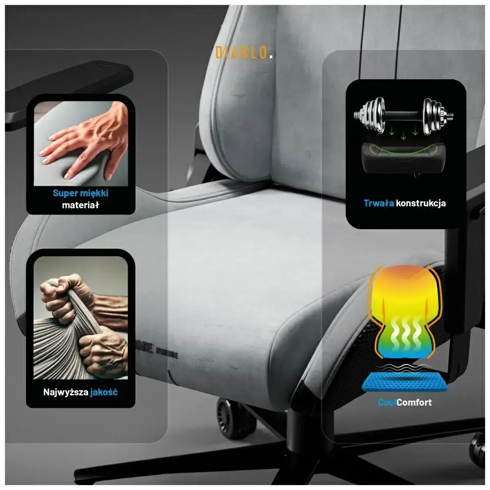 Gaming chair Diablo X-One PRIME Normal Size grey