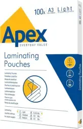 Laminēšanas plēve APEX 100gab Glossy A3 LIGHT