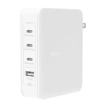 Wall charger 140W 4-ports (3xC 1xA) UK, EU, US Plugs white