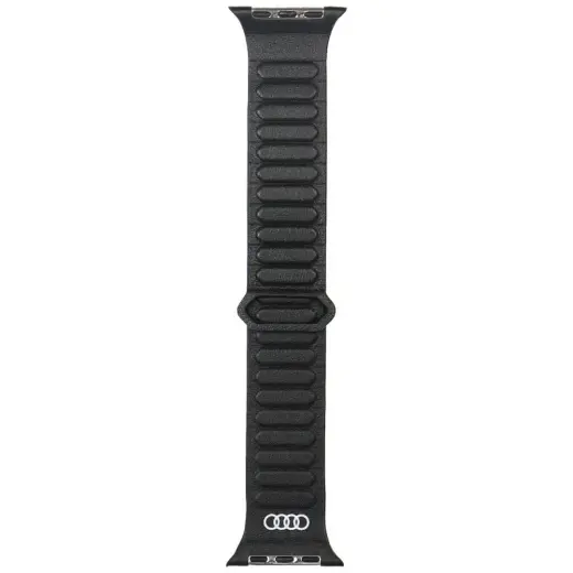 Audi Logo Genuine Leather viedpulksteņa siksniņa priekš Apple Watch (44/45/46/49 mm) | āda | melna