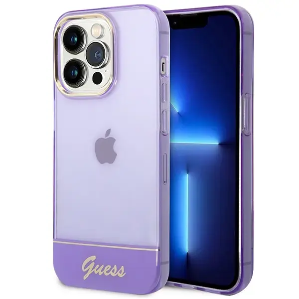 Guess Translucent maciņš telefonam iPhone 14 Pro Max violets