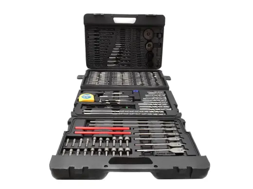 216-piece set of accessories, bits, and drills