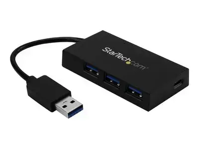 StarTech.com 4 Port USB 3.0 Hub - USB Type-A to 1x USB-C & 3x USB-A SuperSpeed 5Gbps - USB Bus Powered - Portable|Laptop USB 3.1 Gen 1 Hub (HB30A3A1CFB) - hub - 4 ports