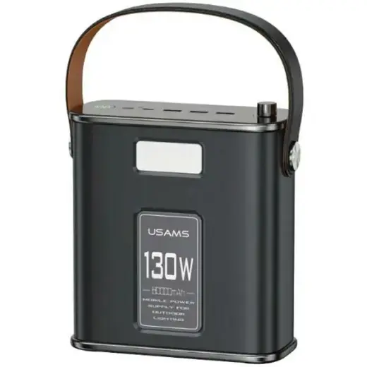 USAMS Powerbank 80000mAh 130W 2C+3A QC3.0+PD Fast Charge black STXLOGTC01 (US-CD196) + USB-C-USB-C cable 100W 2m