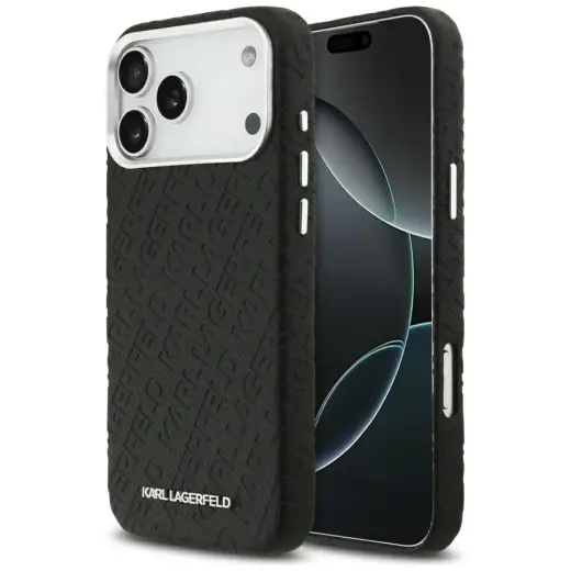 Karl Lagerfeld FW Stamped Karl MagSafe Case for iPhone 17 Pro Max Black