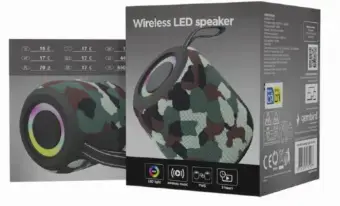 Skaļrunis Gembird Bluetooth LED Speaker SPK-BT-LED-05-CM Camo