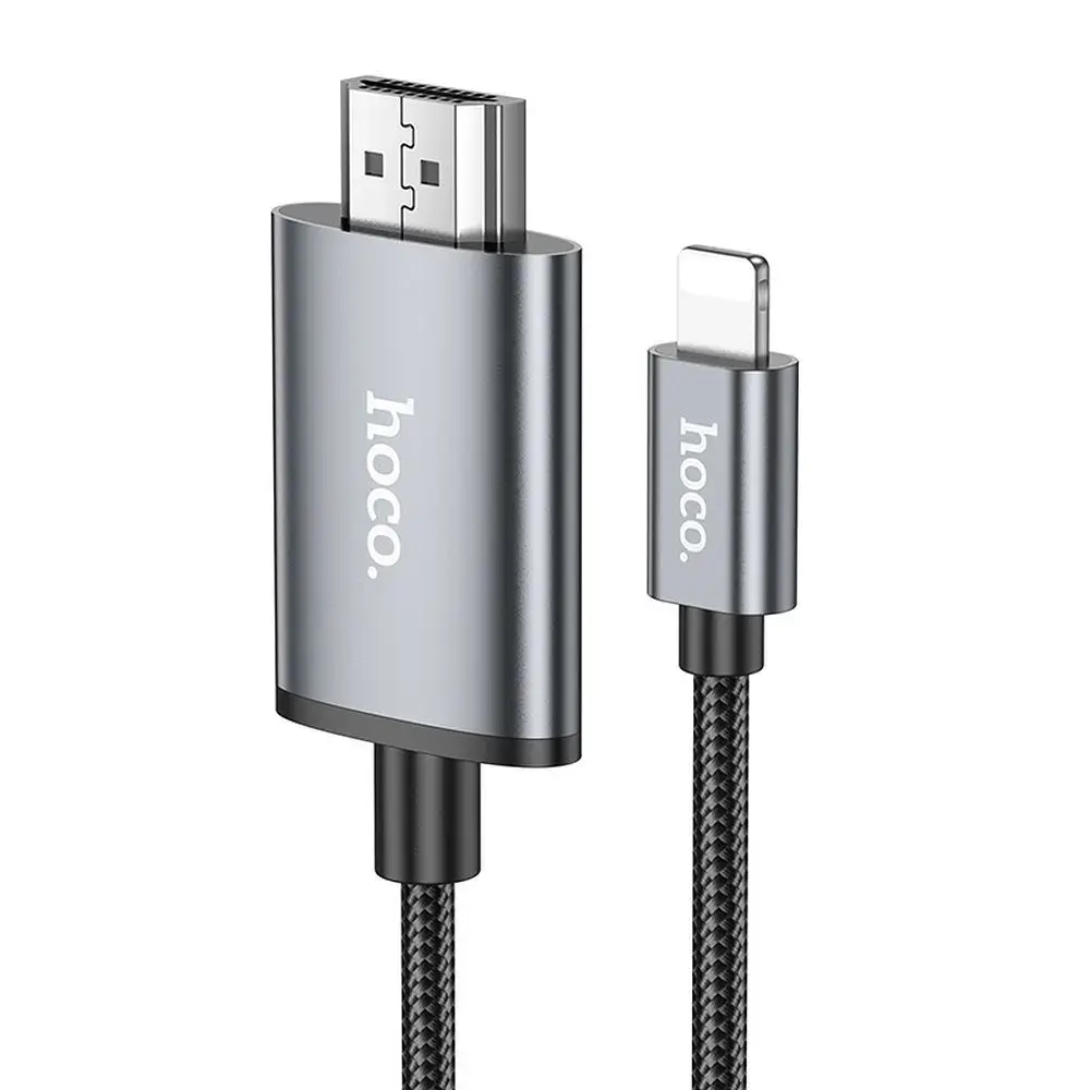 Cable Lightning to HDMI Hoco 1080p 2 m UA27 metal gray