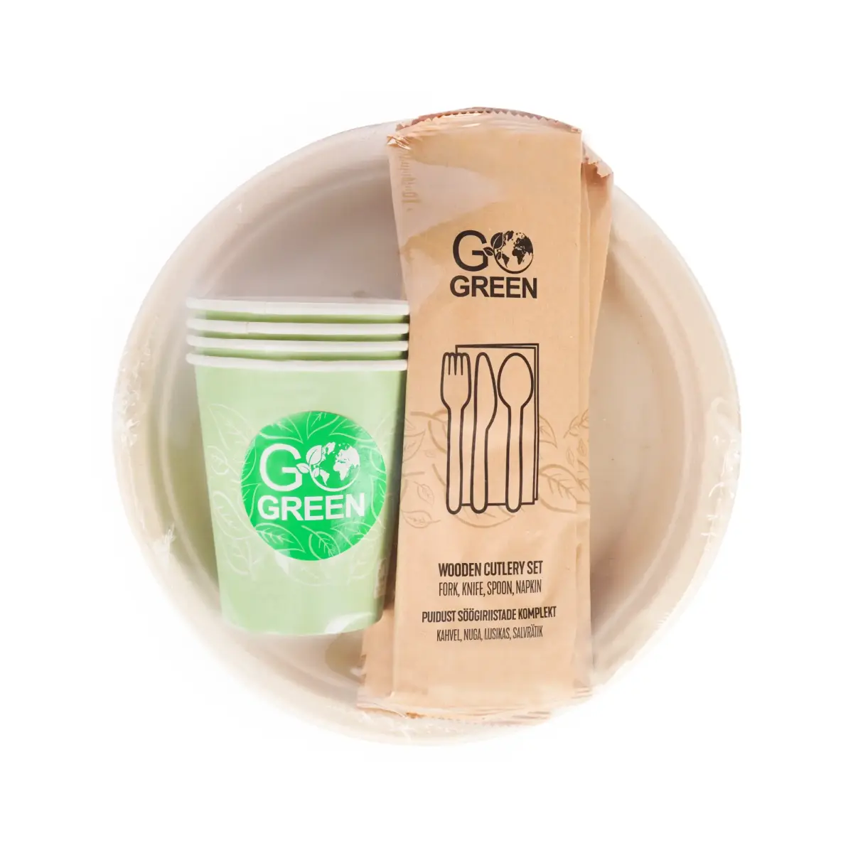 Kompostitav piknikukomplekt 4 inimesele Go Green