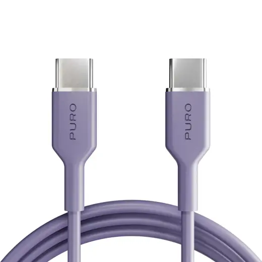 Puro ICON andmeedastus- ja laadimiskaabel | USB-C kuni USB-C | 1.5m | lilla