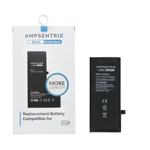 AmpSentrix Basic battery for iPhone SE 2020 (high capacity 2250 mAh)