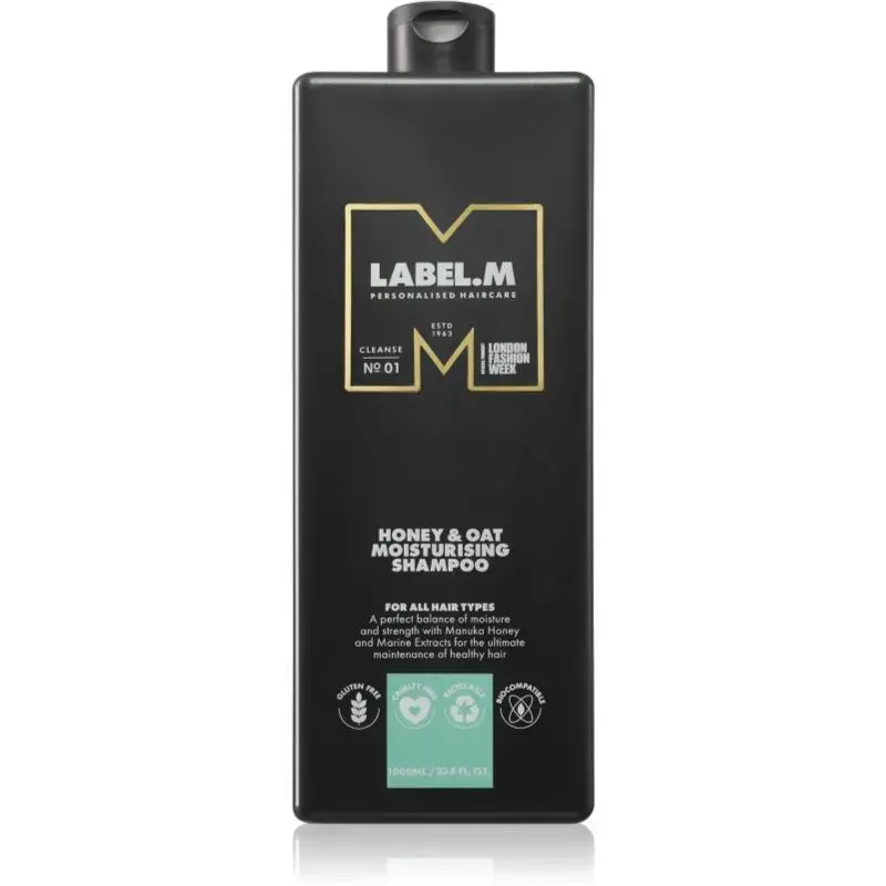 Label.m Honey & Oat Moisturising Shampoo for Everyday Use 1000 Ml