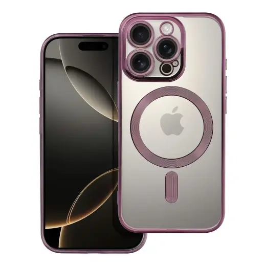 Electro Mag telefono dėklas su MagSafe palaikymu iPhone 16 Pro violetinis