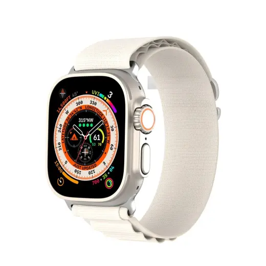 Dux Ducis GS ремешок для умных часов Apple Watch (42/44/45/49 mm) | нейлоновый | серебряный
