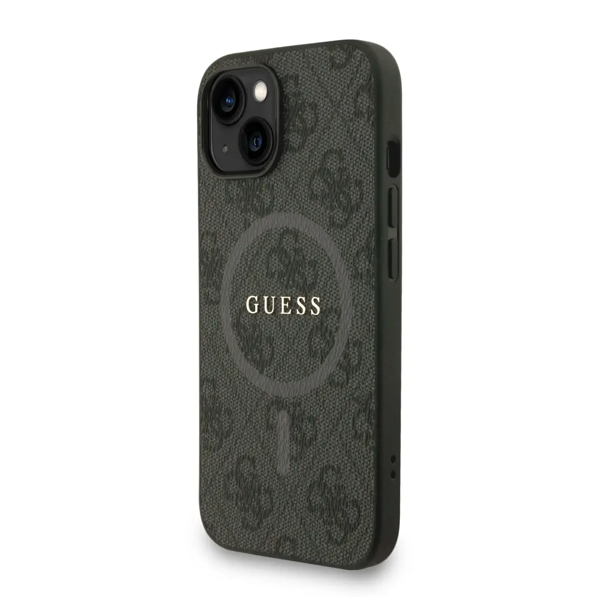 Guess PU Leather 4G Colored Ring Strap MagSafe Case for iPhone 14 Black