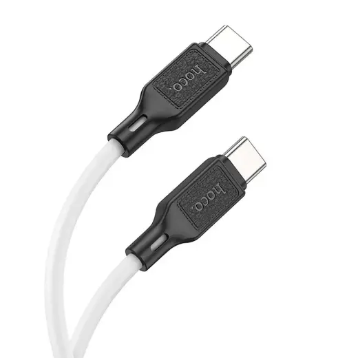 Hoco X90 duomenų perdavimo ir įkrovimo laidas | USB-C į USB-C | PD, QC 3.0 | 60W | 1m | baltas