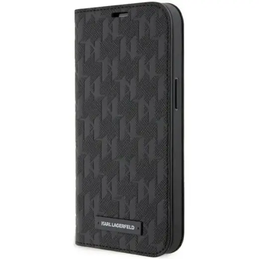 Karl Lagerfeld KLBKP14LSAKLHPK iPhone 14 Pro 6.1" bookcase czarny|black Saffiano Monogram