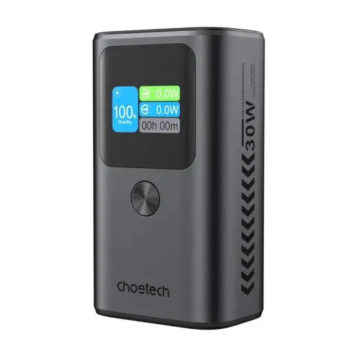 Choetech B701 external battery (powerbank) | 10000 mAh | 30W | USB-C, USB-A | gray