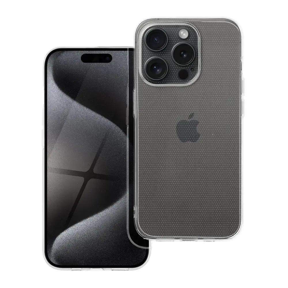 CLEAR 2 mm maciņš telefonam iPhone 15 Pro caurspīdīgs
