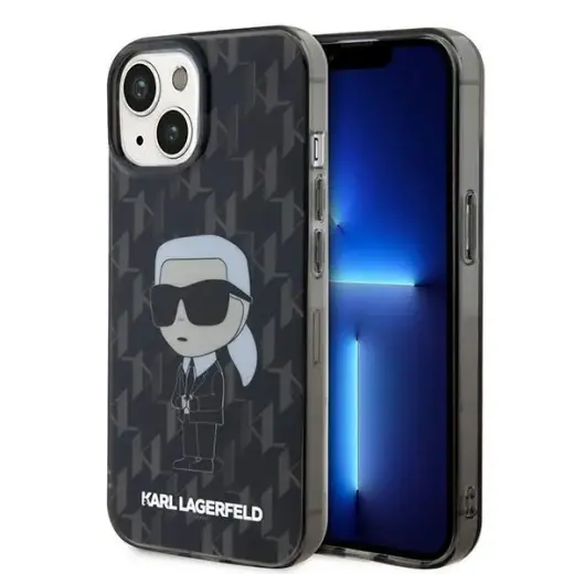 Karl Lagerfeld KLHCP15SHNKMKLK iPhone 15 | 14 | 13 6.1" czarny|black hardcase Monogram Ikonik