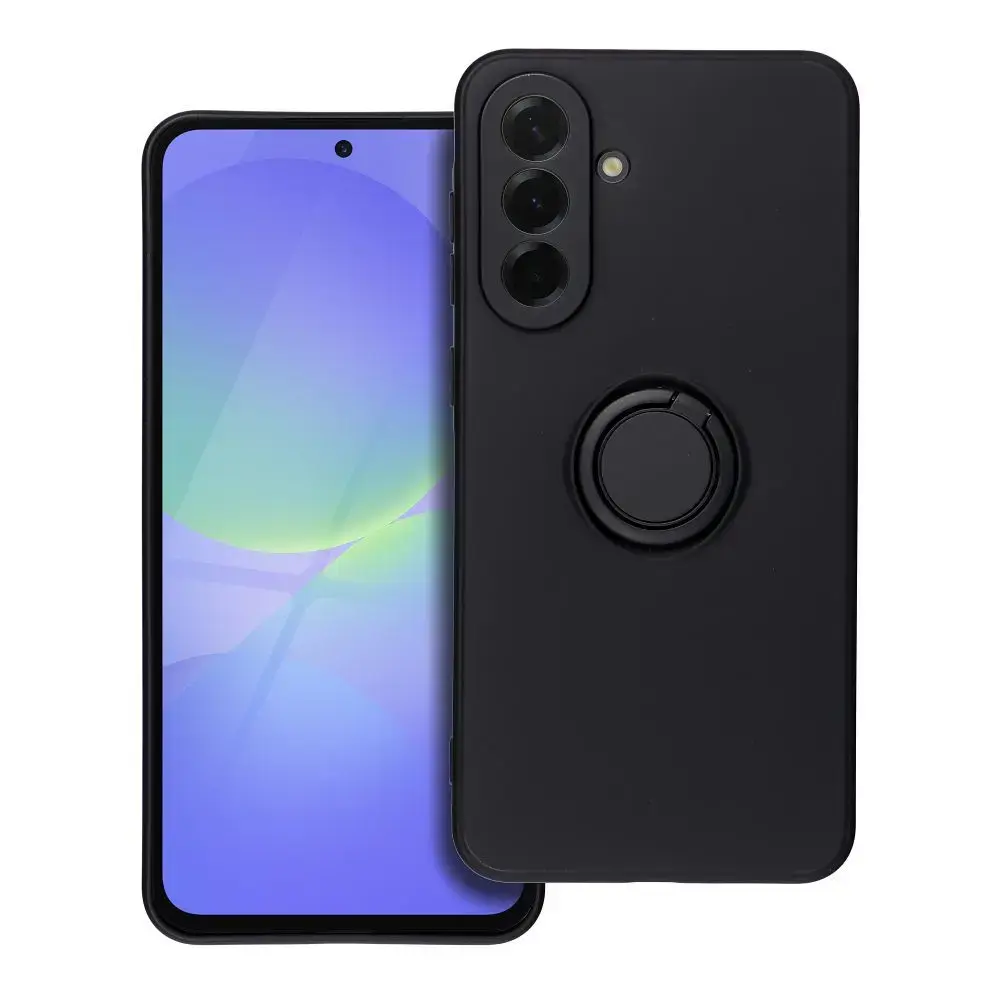 Silicone maciņš ar statīvu telefonam Samsung Galaxy A36 5G (A366) melns