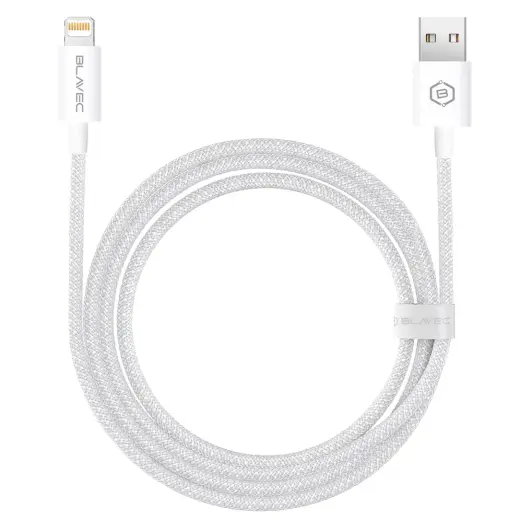 Blavec Cable Candy braided - USB to Lightning - 2,4A 2 metres (CCA-UL24W20) white