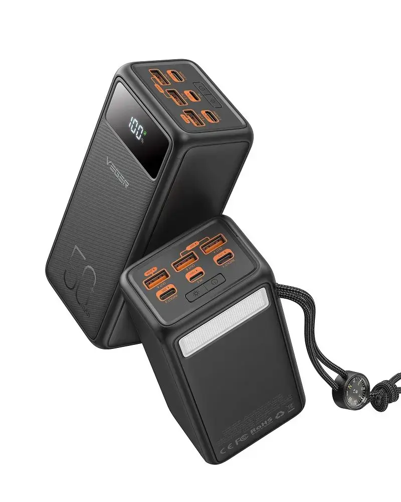 Veger Tank Lite (W5001) ārējais akumulators (powerbank) | 50 000 mAh | 22.5W | PD, QC | USB-A, USB-C | melns