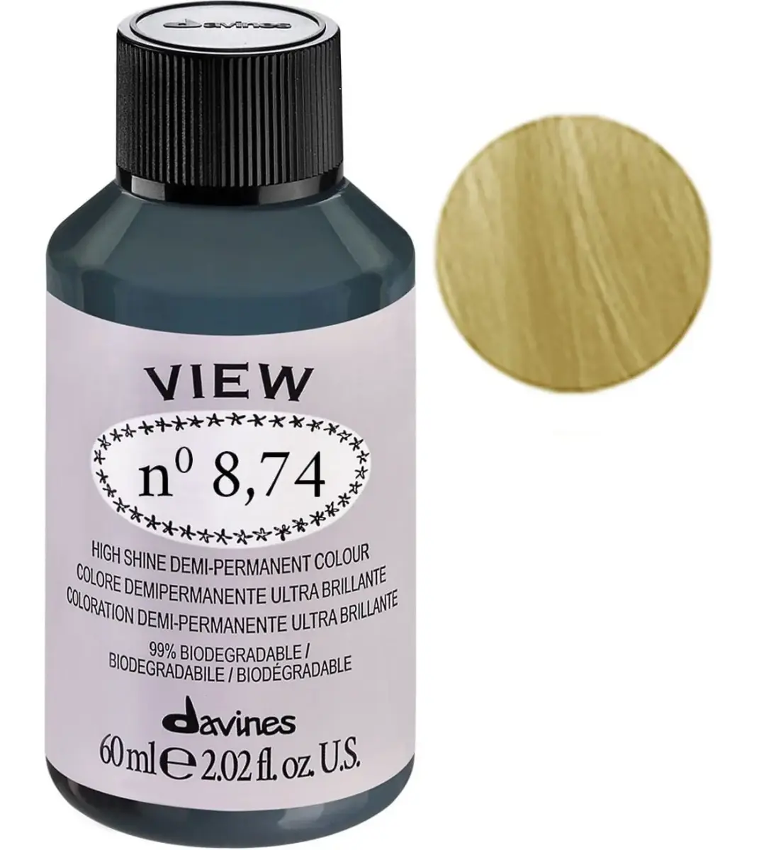 Davines, View, Demi-Permanent Hair Dye, 8.74 Gloss, 60 ml