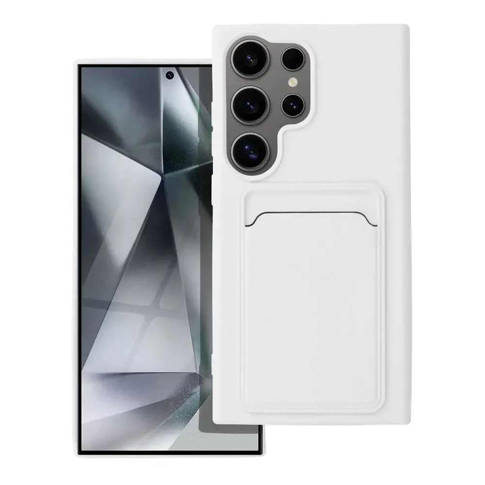 Card grāmatveida maciņš telefonam Samsung Galaxy S24 Ultra balts