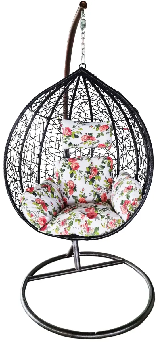 Šūpuļkrēsls ar spilvenu, 95cm melns