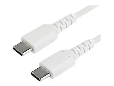 StarTech.com 1m USB C Charging Cable - Durable Fast Charge & Sync USB 3.1 Type C to C Charger Cord - TPE Jacket Aramid Fiber M|M 60W White - USB-C cable - 1 m