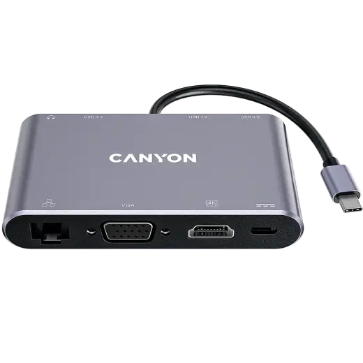 CANYON hub DS-14 8in1 4k USB-C Dark Grey