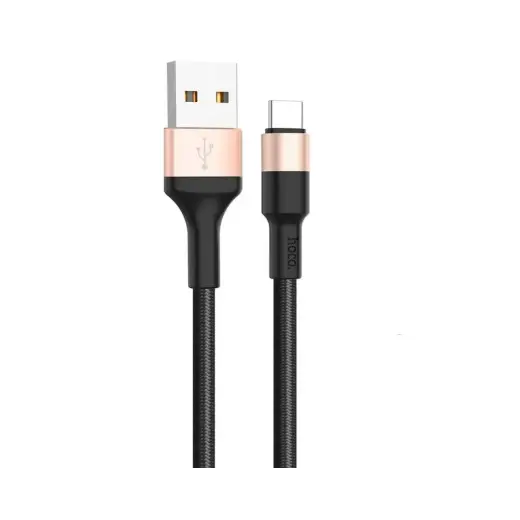Hoco X26 datu pārraides un uzlādes vads | USB-A uz USB-C | 10W | 1m | melns, zelta krāsā