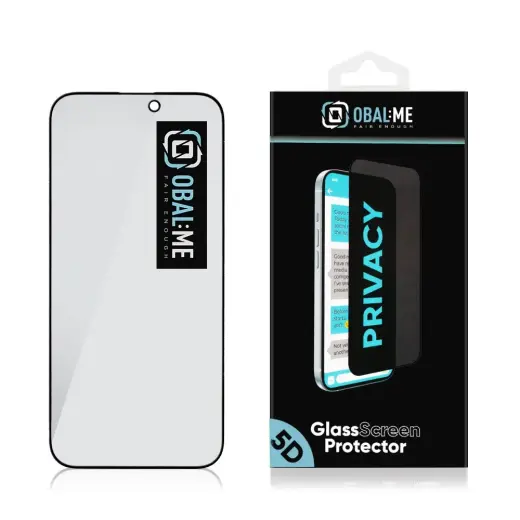 OBAL:ME Privacy 5D tempered glass for phone Apple iPhone 16 Pro Max black (privacy effect)