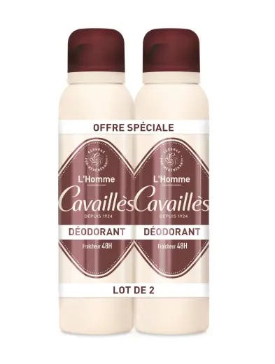 Set Duo, Roge Cavailles, L'Homme, 48h Protection, Deodorant Spray, For Men, 2 pcs, 150 ml