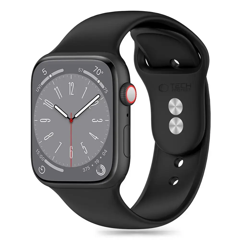 Tech-Protect Silicone Strap for Apple Watch 4 | 5 | 6 | 7 | 8 | 9 | SE (38 | 40 | 41 mm) - Black