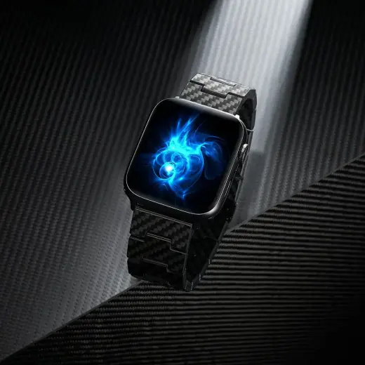 Band PITAKA Carbon Fiber Retro for Apple Watch 1|2|3|4|5|6|7|8|9|10|SE|Ultra|Ultra2 black grey Photo