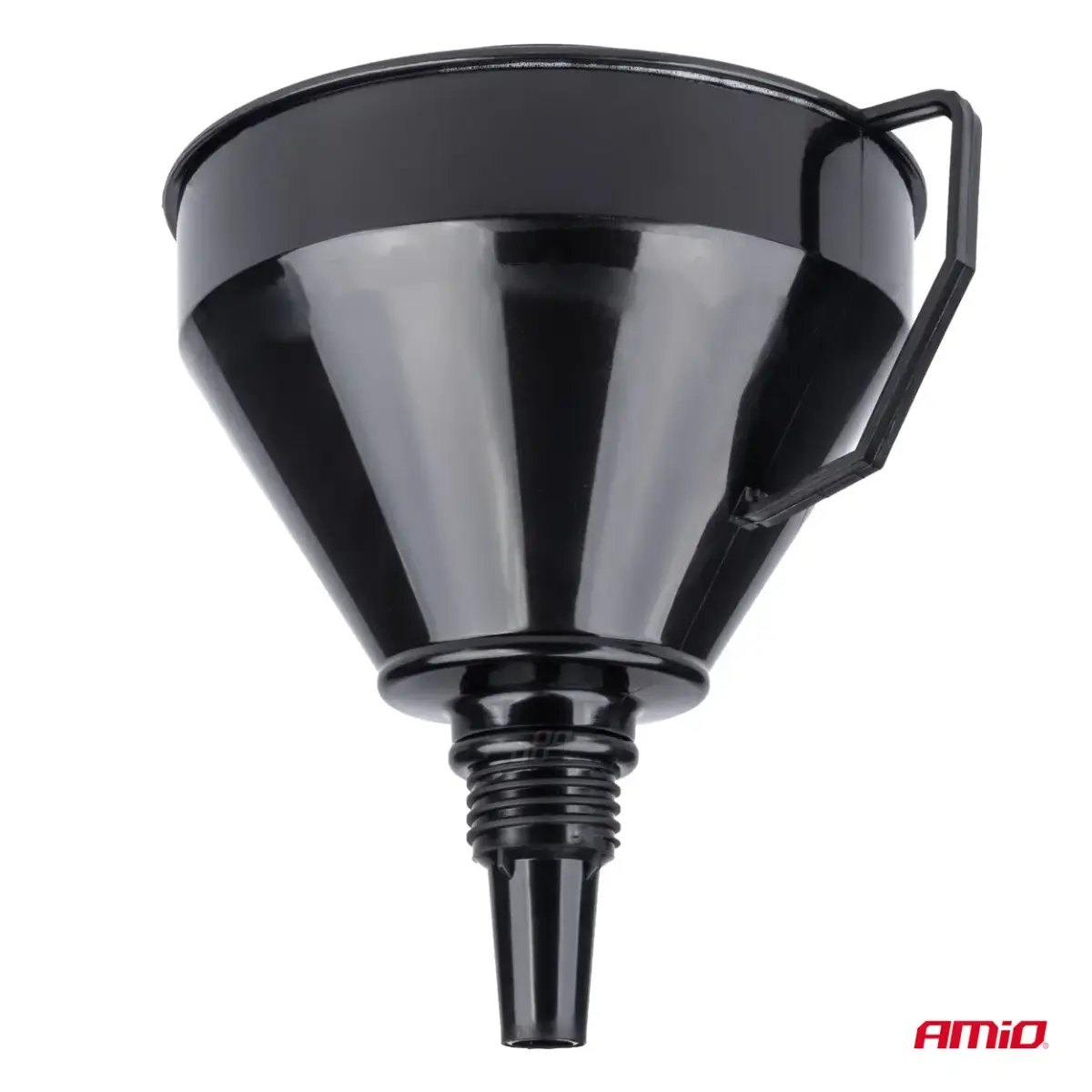 Flexible black universal funnel with strainer for fuel liquid water 16 cm AMIO-04038