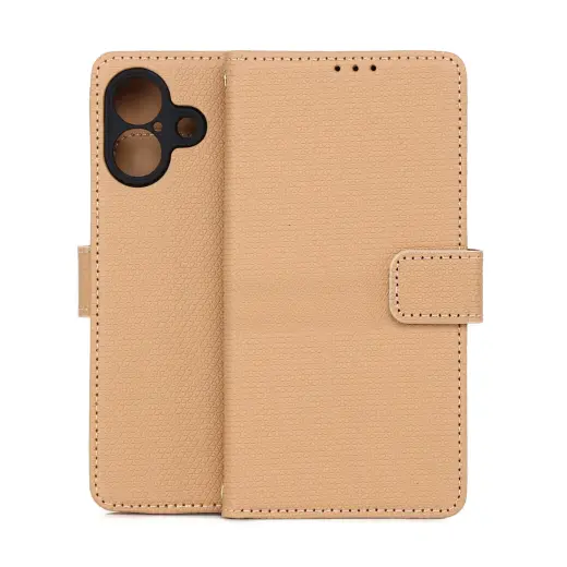 Smart Triangle book type phone case for iPhone 17 brown