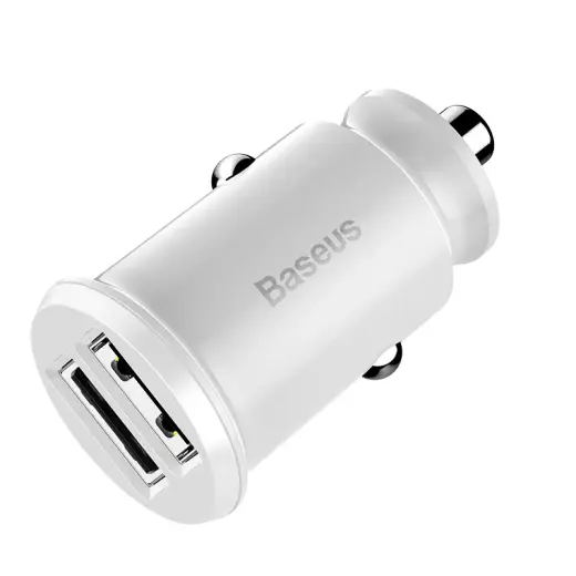 Baseus Grain auto lādētājs | 15.5W | USB-A | balts