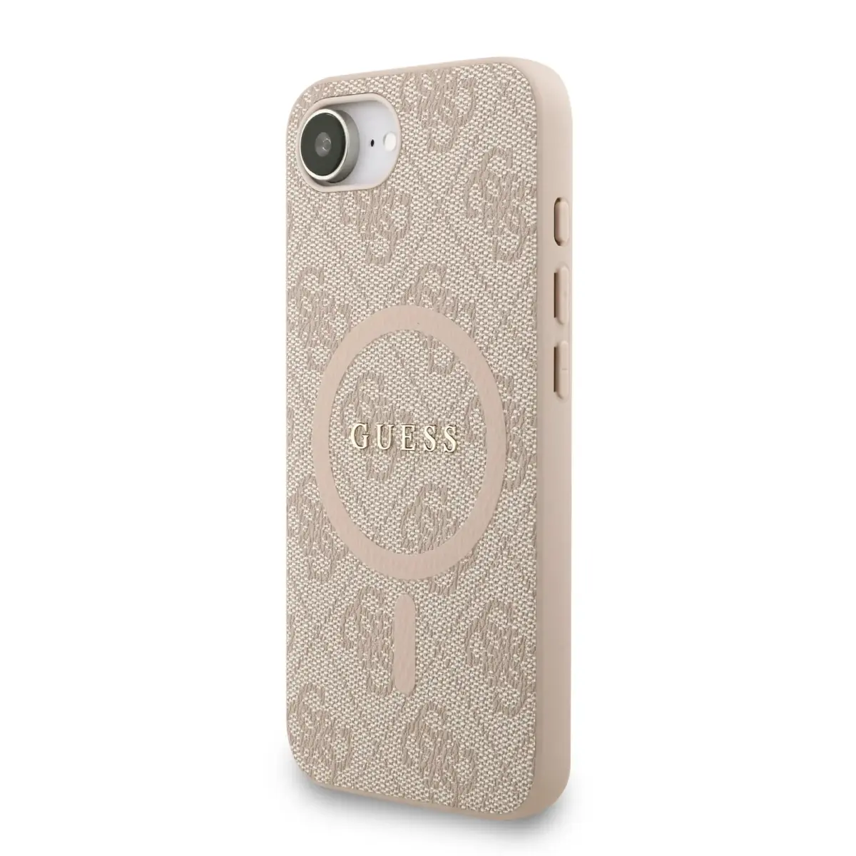 Guess PU Leather 4G Colored Ring Strap MagSafe Case for iPhone 16e Pink