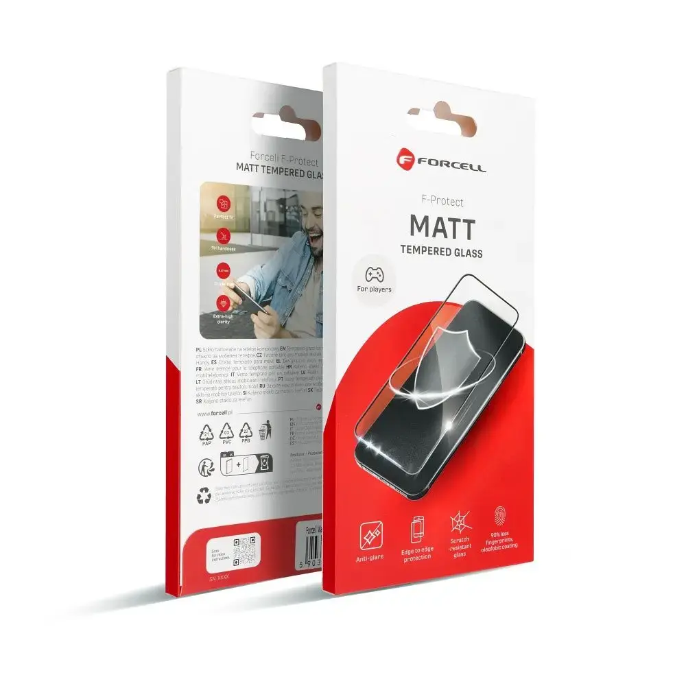 Tempered glass to iPhone 15 PRO Forcell Matt Glass black