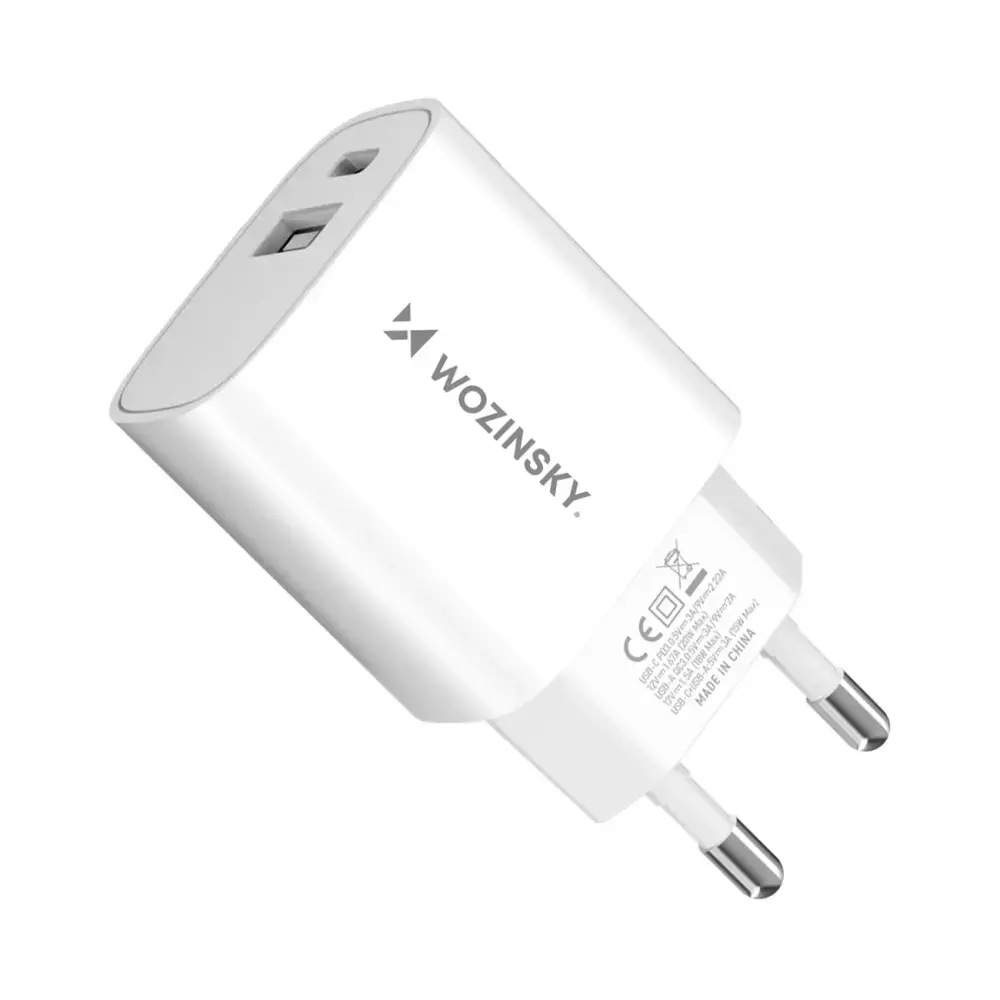 Wozinsky WGWCW tīkla lādētājs | 20W | USB-A, USB-C | balts