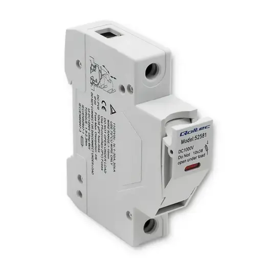 Qoltec Fuse base with diode + DC fuse| 1P|1000V |20A |10x38 |solar