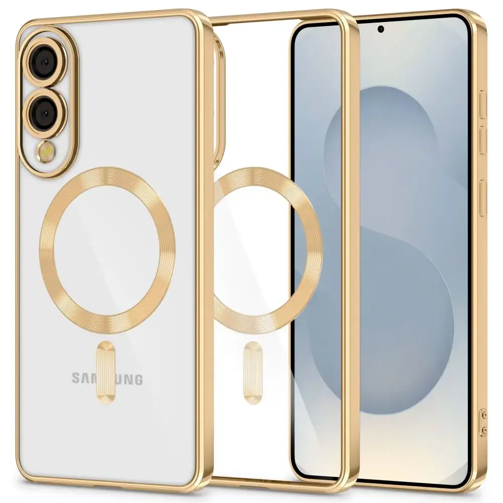 Tech-Protect MagFlex MagSafe phone case for Samsung Galaxy S25 Edge shiny gold
