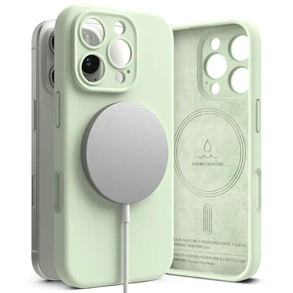 RINGKE SILIKONA MAGNĒTISKAIS MAGSAFE IPHONE 16 PRO SOFT MINT