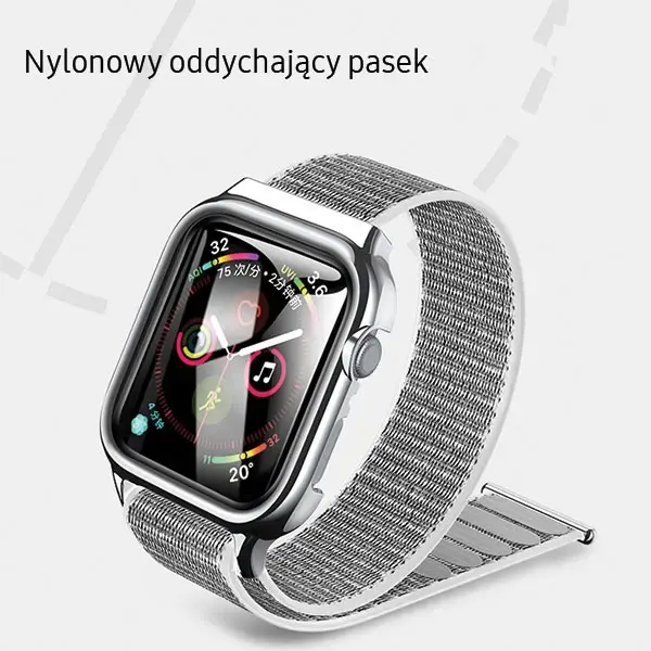 USAMS viedpulksteņa siksniņa priekš Apple Watch 4/5/6/7/SE (40/41 mm) | neilons | pelēka